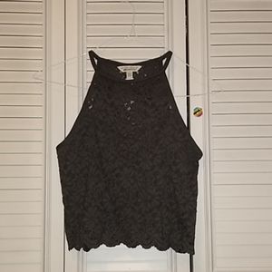 grey high necked tank top
